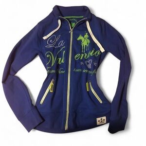 Women's Blue Jacket with Green Details